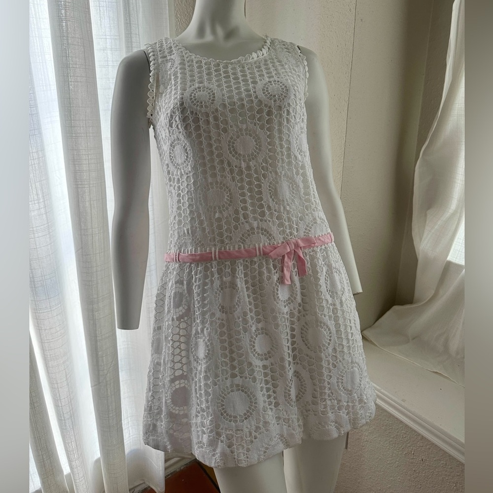 Vintage 60s Crochet Coquette Mini Dress by Gay Gibson